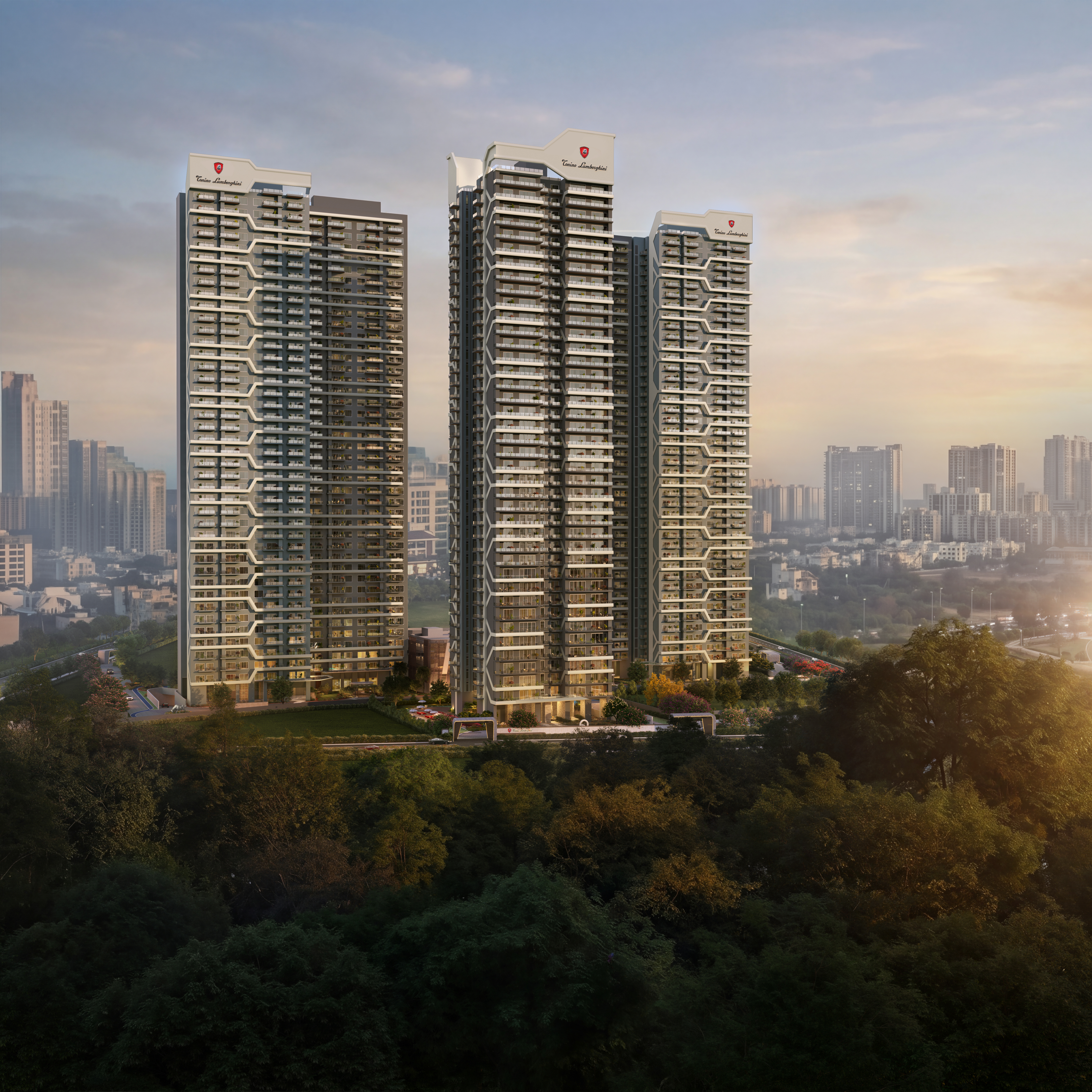 Tonino Lamborghini Residences Gurugram tower exterior Sector 71 SPR Road luxury