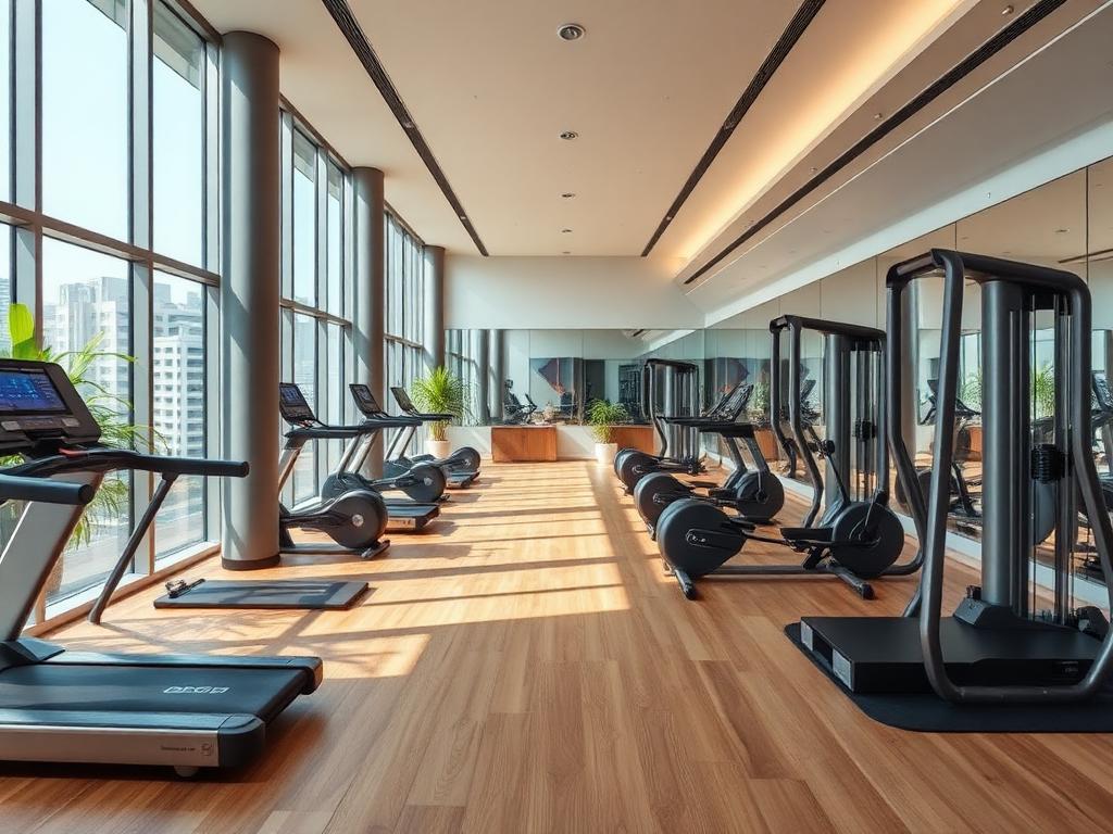 Fully equipped fitness centre gym Lamborghini Residences branded apartments