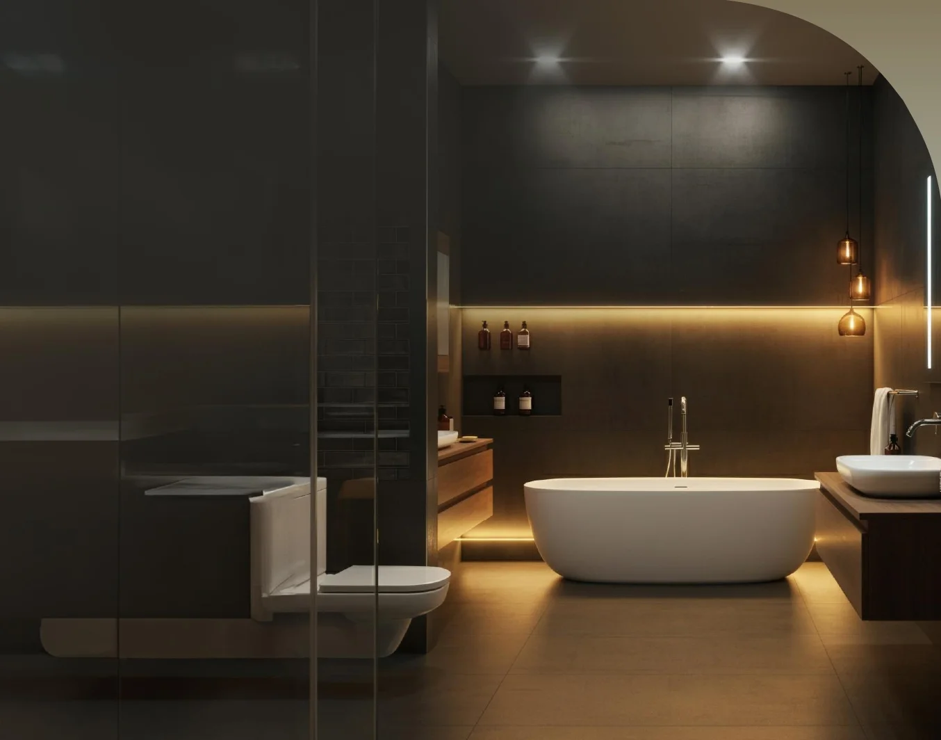 Designer washroom Italian marble luxury bathroom Lamborghini Residences